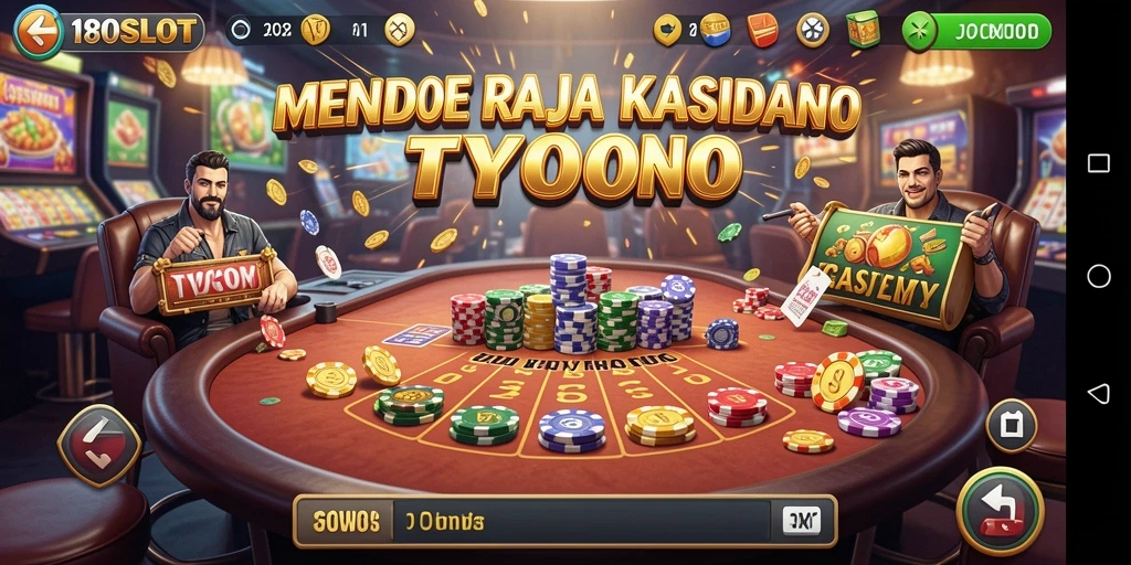 Screenshot utama 180SLOT menampilkan gameplay seru dan manajemen kasino yang menarik.