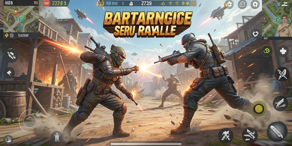 Tampilan gameplay seru dengan aksi pertarungan Battle Royale.