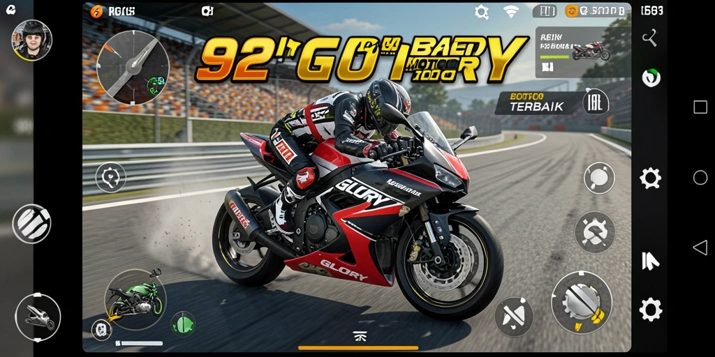 Gambaran gameplay seru dalam balapan motor di 92GLORY.