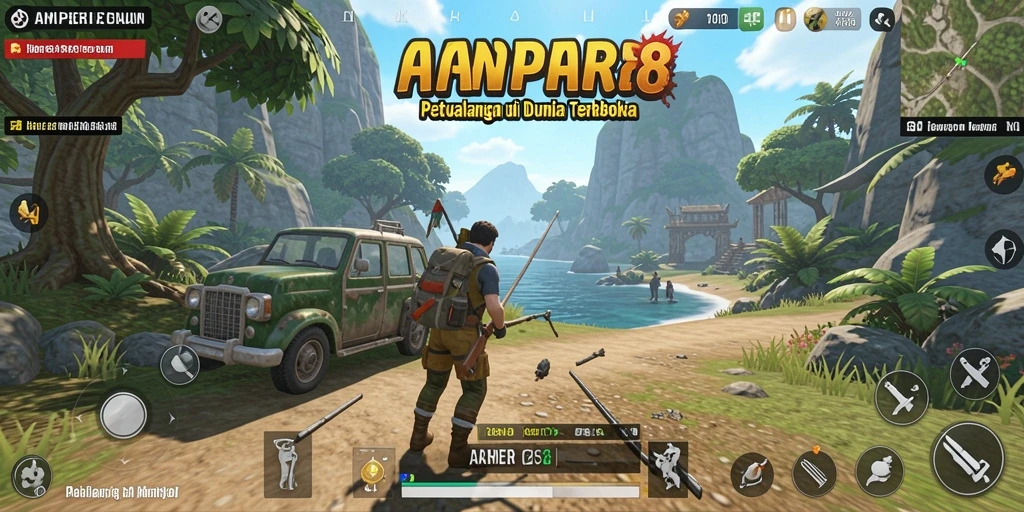 Screenshot gameplay AMPER88 menampilkan aksi seru di dunia terbuka.