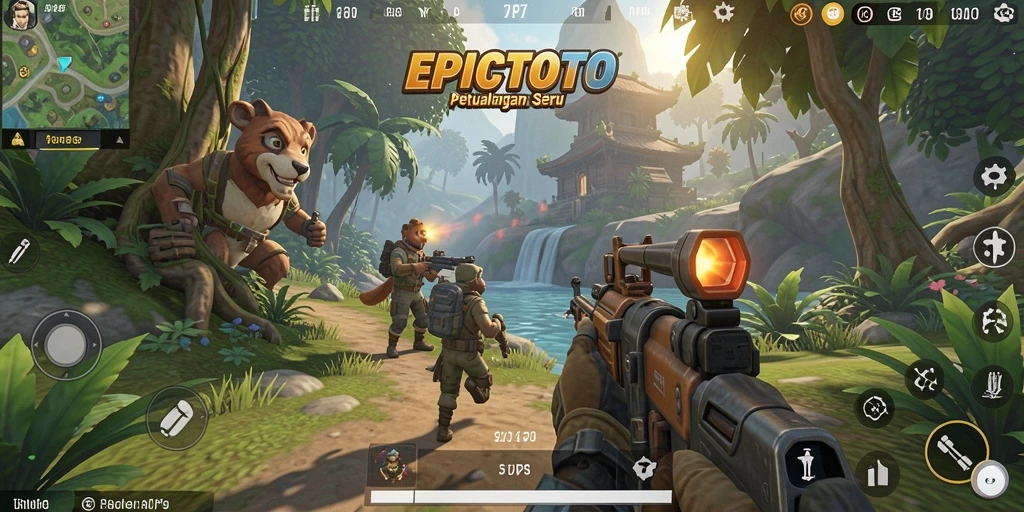 Screenshot utama EPICTOTO menampilkan aksi seru dalam permainan TPS.