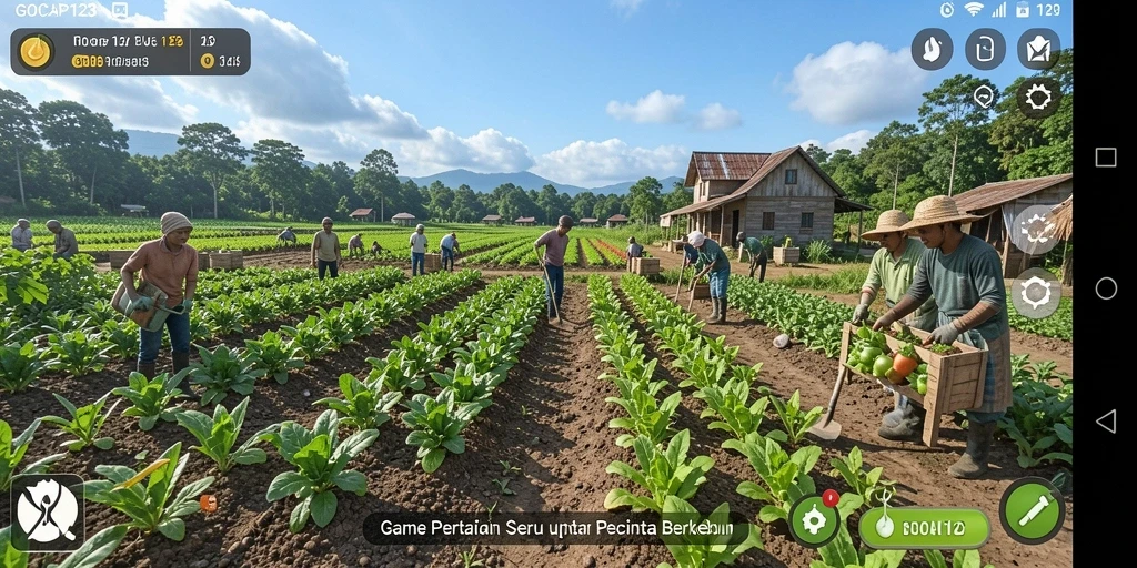 Tampilan gameplay GOCAP123 dengan aktivitas pertanian yang menyenangkan.