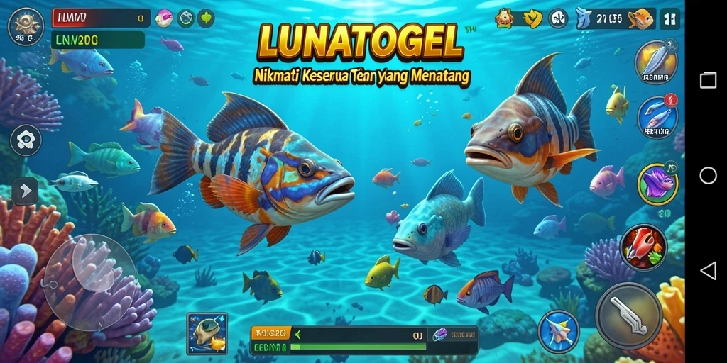 Tampilan gameplay LUNATOGEL yang menarik dan penuh aksi Tembak Ikan.
