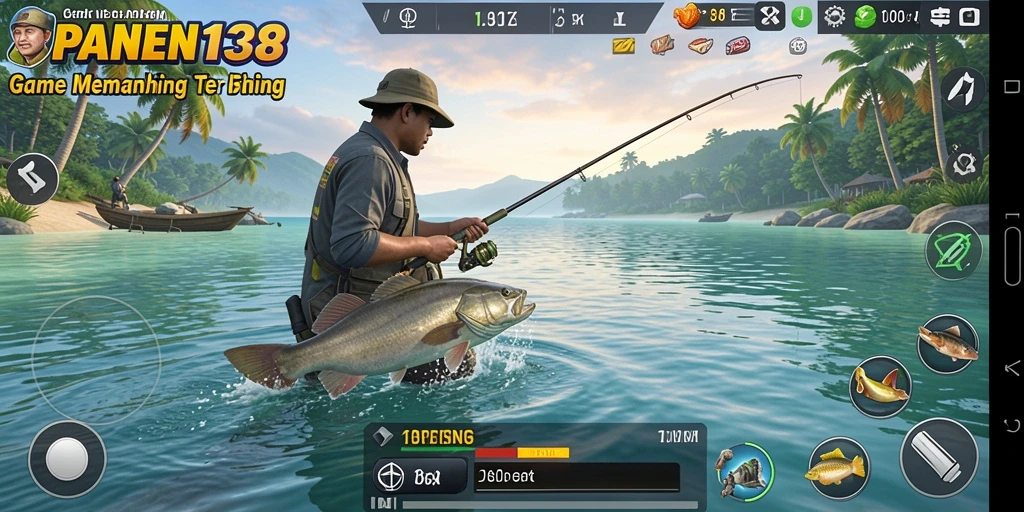 Tampilan gameplay PANEN138 dengan aksi memancing yang mengasyikkan.