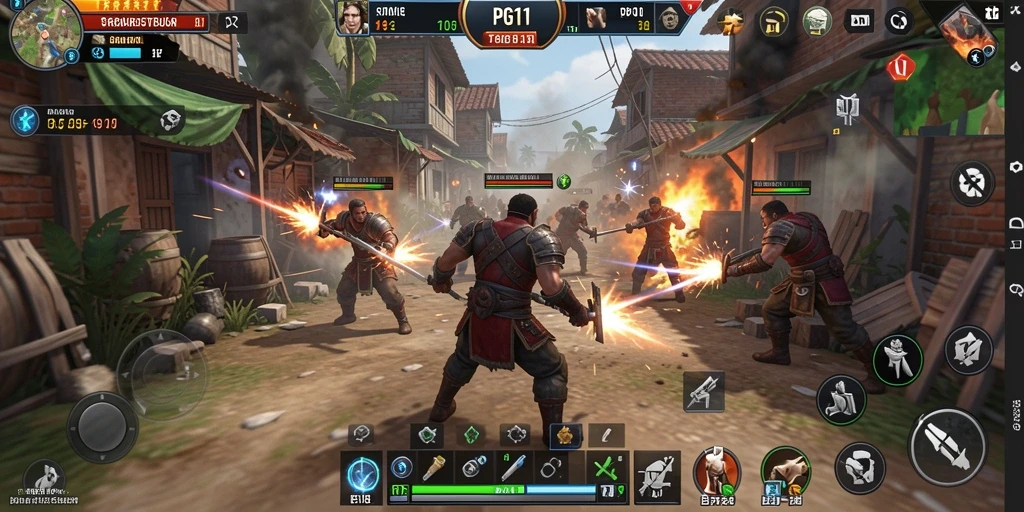 Screenshot gameplay PG11 menampilkan pertempuran strategi yang mendebarkan.