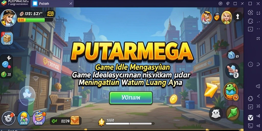 Tampilan menarik bermain PUTARMEGA dengan gameplay idle yang menyenangkan.