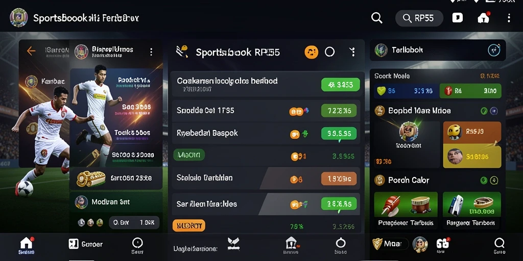 Tampilan gameplay seru dari RP55 dalam taruhan olahraga.