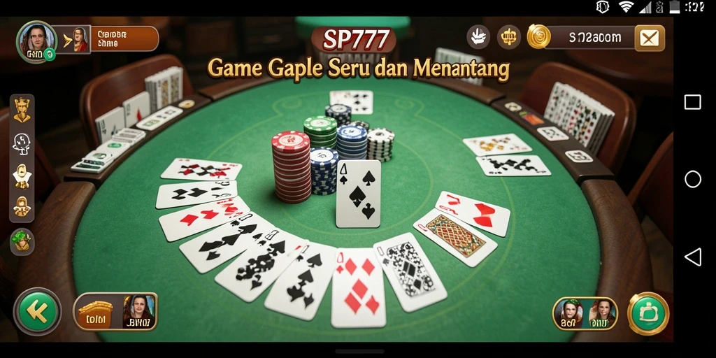 Tampilan gameplay seru SP777 saat bermain Gaple.