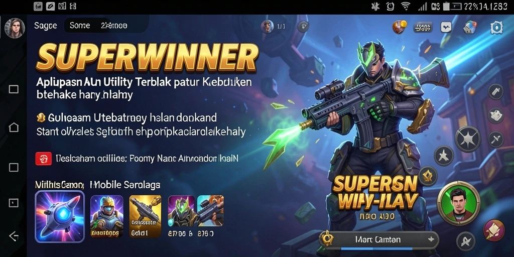 Tampilan utama SUPERWINNER dengan fitur pengoptimalan utility.