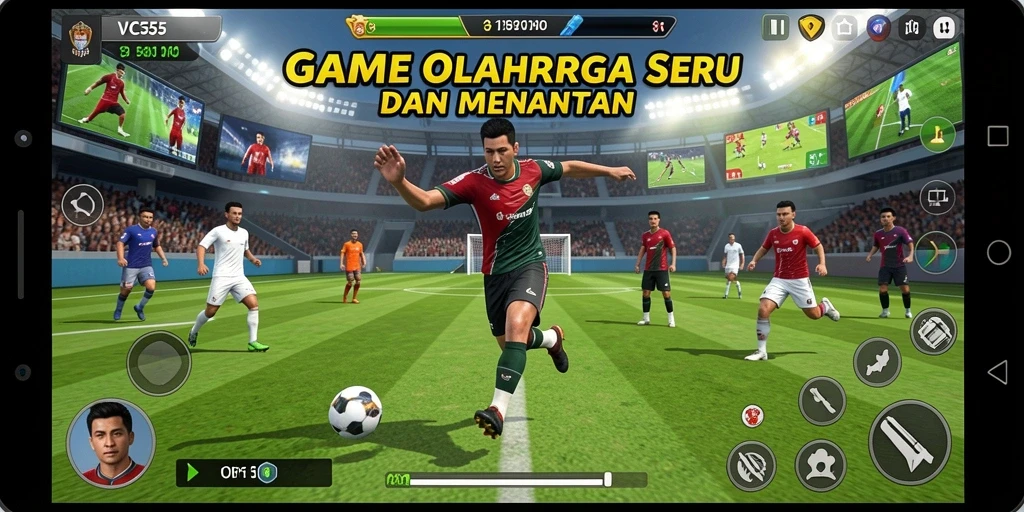 Tampilkan gameplay seru VC55 dalam aksi olahraga yang mendebarkan.